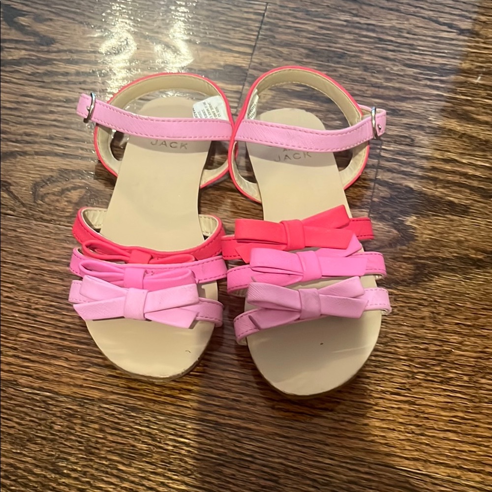 Jack by BB Dakota Pink and Red Layered Strap Sandals
